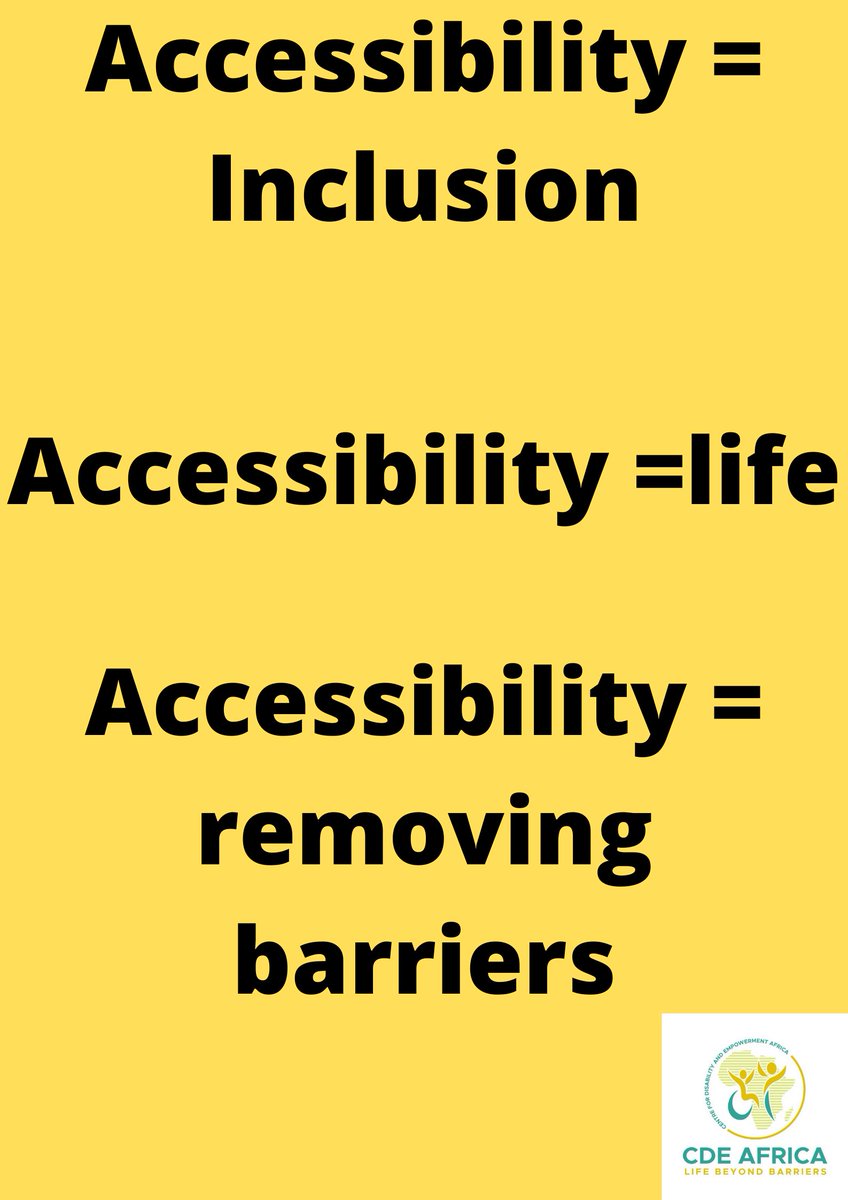 ADWEAfrica's tweet photo. Accessibility is about Inclusion.
Accessibility is about equality.
Accessibility is about fairness.
Accessibility is about participation.
Accessibility is about leaving no one behind.
Accessibility is about life itself.
#commit2change #lifebeyondbarriers #GlobalDisabilitySummit https://t.co/LlknpG6FPH