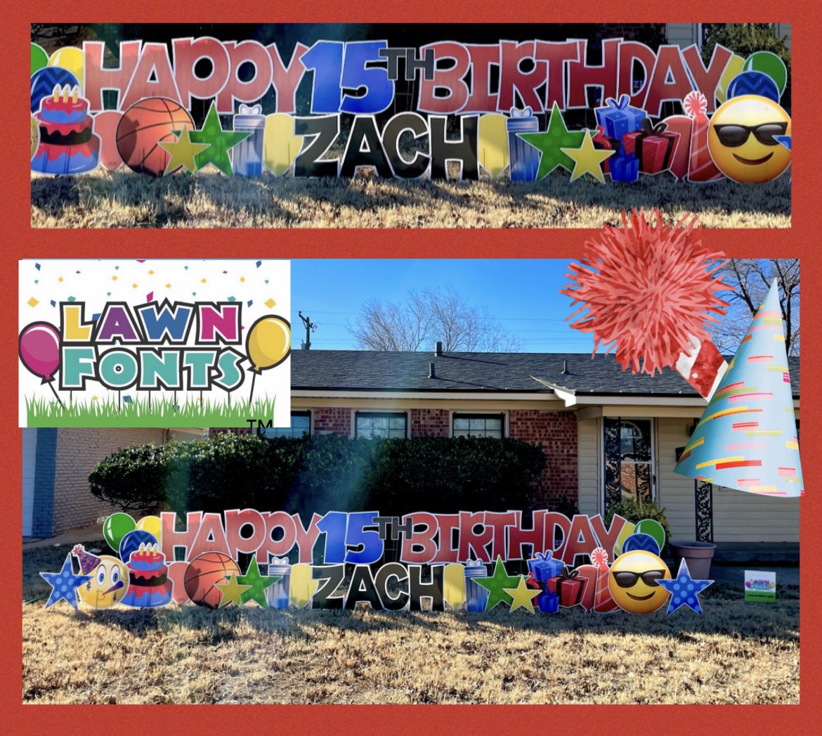 LawnFonts's tweet image. Windy days don’t stop us! 💨🎉☀️ We secure them to help you celebrate the special moments. 🥳🎂 Happy 15th! 🤩 Lawnfonts.com #yardsignrentals #celebrate #15birthday #repeatcustomers❤️