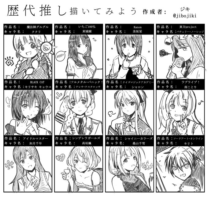 性癖公開パーティだ
#歴代推し描いてみよう 