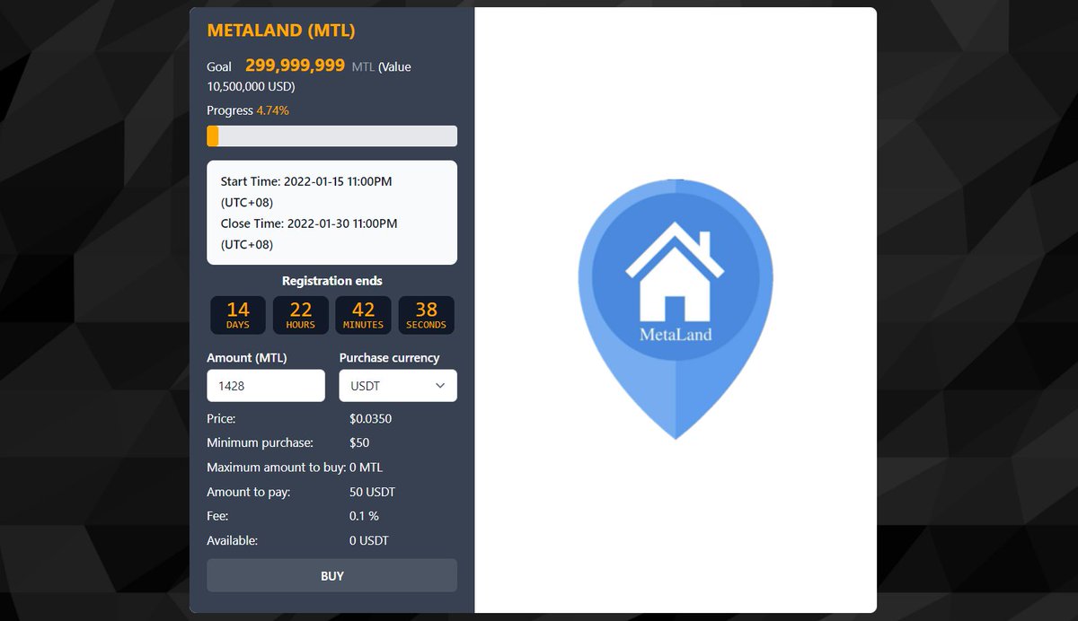 🚀The METALAND MTL-IEO has LAUNCHED! Hurry up Now! 
🚀The Special OPPORTUNITY with Special MTL-IEO OFFERS Price $0.035!
🚀Only in The first round of IEO LAUNCHPAD - METALAND!
💥What are you waiting for? INVEST TODAY NOW! 

👉 jeritex.com/en/launchpad/M…

<a href="/jeritex/">JERITEX</a> <a href="/metalandhk/">METALAND</a> #Bitcoin