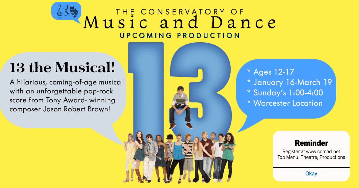 Hurry a few spots left-Starts Sunday, Jan 16!  If you are ages 12-17 you will enjoy performing in this pop rock musical spectacular!
conta.cc/3fyZQN7
