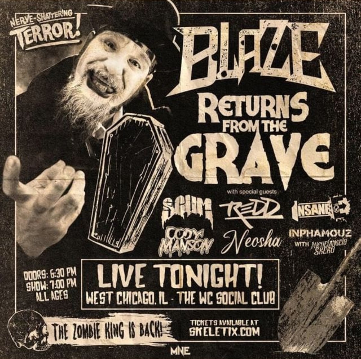 NeoshaTeam's tweet photo. WEST CHICAGO!!! TONIGHT!! COME ROCK WITH THE DEADMAN AND HIS HOMIES!!

THE WC SOCIAL CLUB #Chicago

TICKETS AVAILABLE NOW!!!

https://t.co/LWxbdU3bc3 https://t.co/1aFYINOwyQ