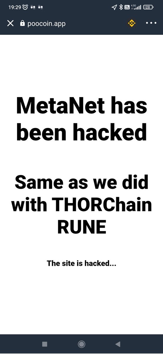@kralllllll33 MetaNet saldırıya uğradı

 THORChain RUNE ile yaptığımızın aynısı

 Site hacklendi...

Kıral kılıfmı uydurmuşlar yoksam doğrumu