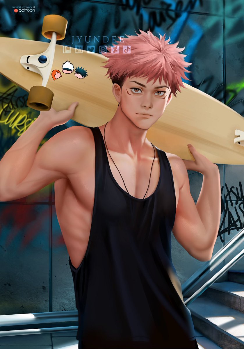 jyundeeARTs's tweet photo. Skater boy Yuji Itadori #JujutsuKaisen https://t.co/wjtV8inr2V