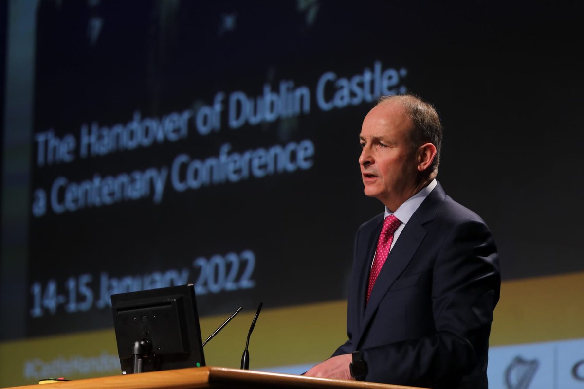 Speaking at #CastleHandoverTCD conference, Taoiseach <a href="/MichealMartinTD/">Micheál Martin</a> said “I believe that an open and challenging approach to history, one which honours success but is not afraid to evolve or to acknowledge failings, is an essential foundation for our democracy…”
