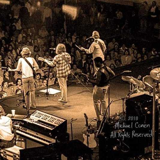 Stephen__Stills's tweet photo. #CrosbyStillsAndNash at #RuppArena, Lexington, Kentucky, November 6th, 1977 with #JoeVitale, #GeorgePerry and #KimBullard. Photos by #MichaelConen. https://t.co/HiqOqCh7uO