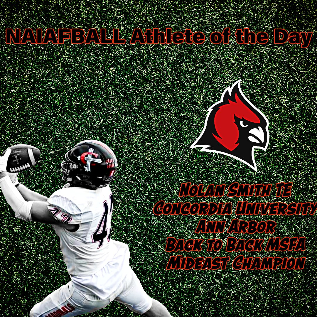NAIAFBALL's tweet photo. Random NAIAFBALL Athlete of the Day. @CUAA_Football @CUAACardinals

Nolan Smith TE Concordia University Ann Arbor https://t.co/wCMRr4U1ob