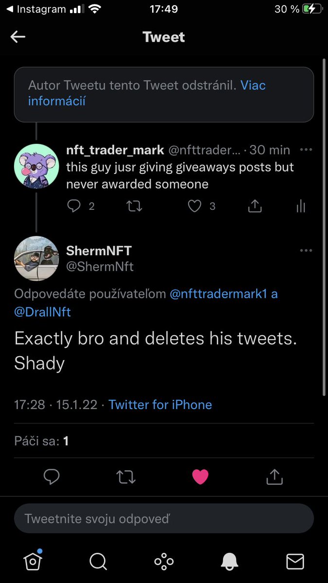 nfttradermark1's tweet photo. @DrallNft this mental is a scammer, deleting his posts, never award someone with giveaway , just unfollow https://t.co/tLRlCuWDcZ