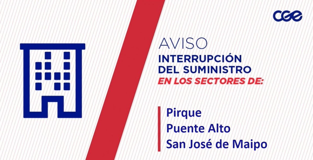Informamos a nuestros clientes de  Brisas del Maipo, Los Suspiros, Cienfuegos y aledaños, comuna de #Pirque, #SanJosédeMaipo, #PuenteAlto la interrupción del suministro eléctrico. Nuestro personal de emergencia ya está informado <a href="/Cooperativa/">Cooperativa</a>  /RT