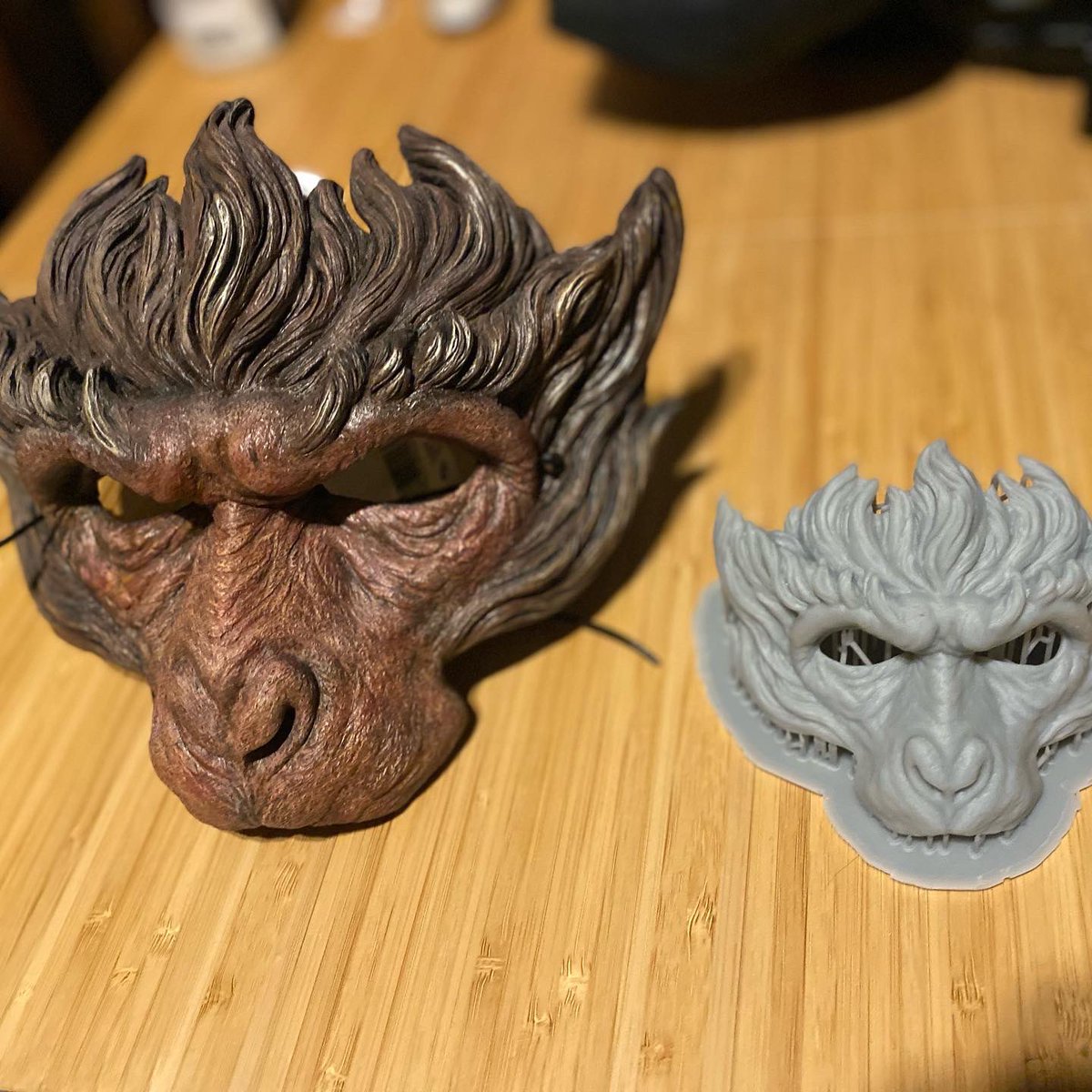 Shinama5's tweet photo. #revopoint #pop3d でスキャンしたマスクを #anycubic #photonmonox でハーフスケールにして出力 https://t.co/6gvU84qbBR