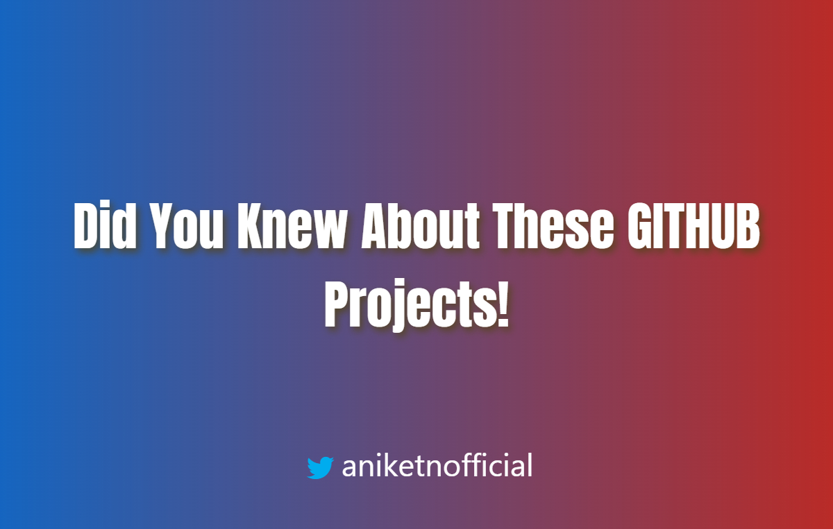aniketnofficial's tweet image. Did You Knew About These GITHUB Projects!
A Thread 📥📥
.
.
.
#github #projects #githubprojects #webdev #webdevelopment #js #javascript #100daysofcode #programming #webdeveloper