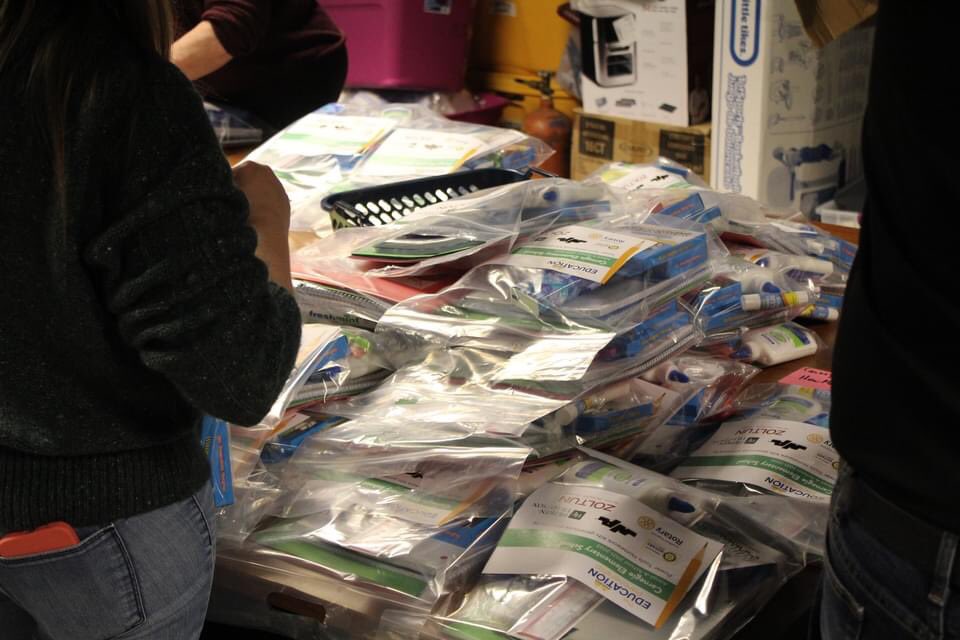 So happy to support the <a href="/EduPartnership/">EducationPartnership</a>. We built over 400 school supply kits on Thursday, many thanks to all the helpers!