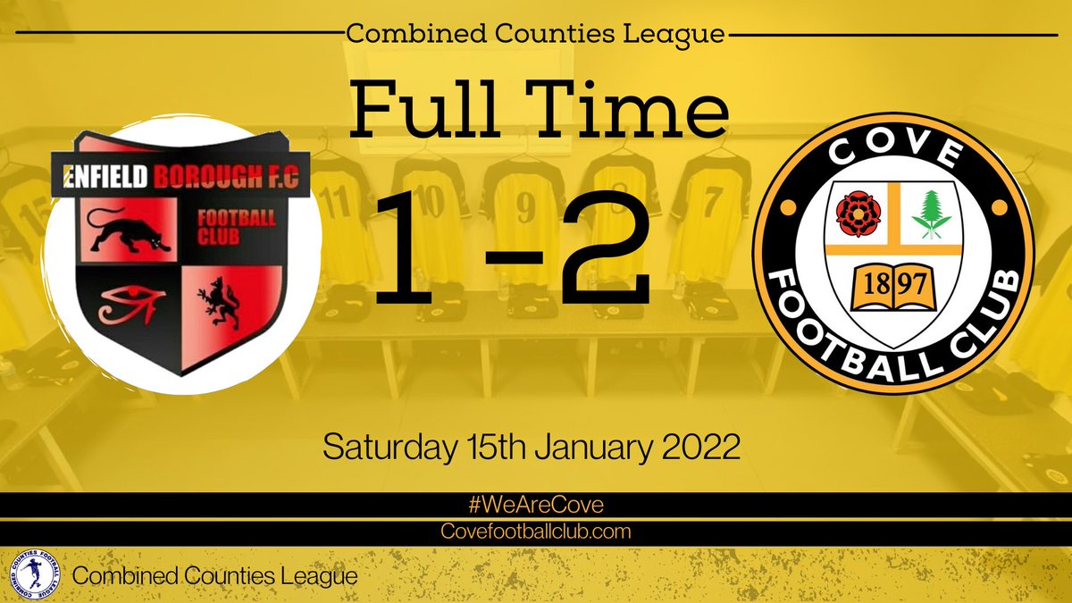 CoveFC_Official's tweet photo. !! FULL TIME !!

@EnfieldBoroFC 1-2 CoveFC

1st Goal. @BenToye8 
Decided to turn up, runs through 3 men, puts his foot on the ball, slots it under the goalkeeper into the net.

2nd Goal. @BenToye8 
Didn’t like his first goal,so went again from 20 yards with the winner! 

⚽️⚽️ https://t.co/aHen4ANLOc