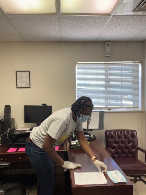 DirectorBake's tweet photo. Today LCCTC Faculty & Staff worked together to deep clean each classroom. Principal Baker sponsored Breakfast this morning and we worked as a team to complete the job. We deep cleaned to protect our Teachers, Students, as well as administration. #45ctc #careertechteamwork https://t.co/4u47Am2k85