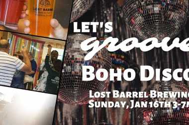 LiveCASCADES's tweet image. BOHO DISCO at Lost Barrel Brewing, 36138 John Mosby Highway Middleburg, VA 20117, January 16, 2022, 3:00 PM to 7:00 PM, Our DJ&apos;s Heather Femia &amp;amp; Omar Martinez will provide a soundtrack of old and new disco, dancing, drinking and mingling! Beer and food #CommunityCheer