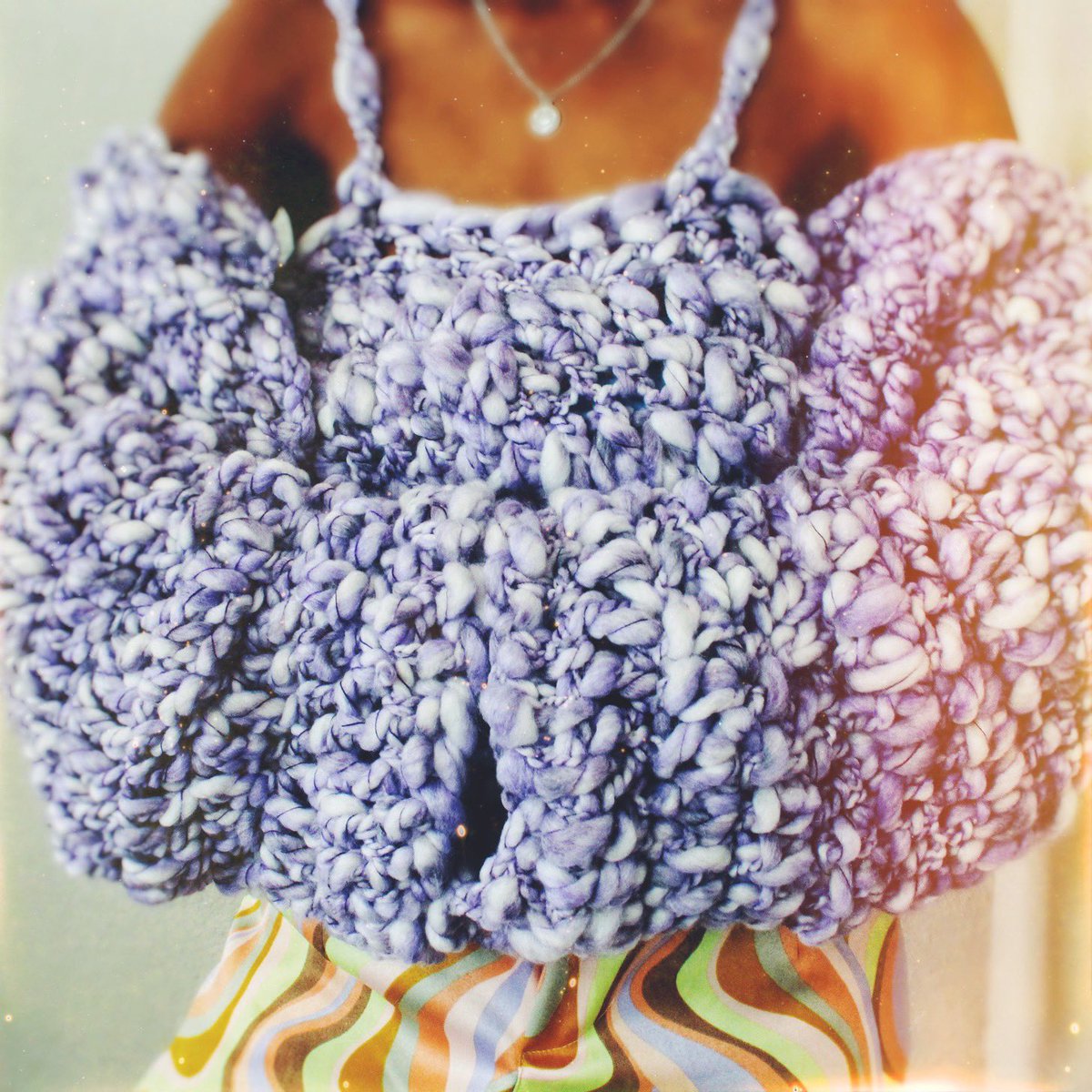 DreamCrochet's tweet photo. 🧶💫inspired by these pants + the yarn, ended up creating this textured crochet set (cardigan, cropped tank top &amp; hat) ✨🧶 https://t.co/KK9WKrtZgc