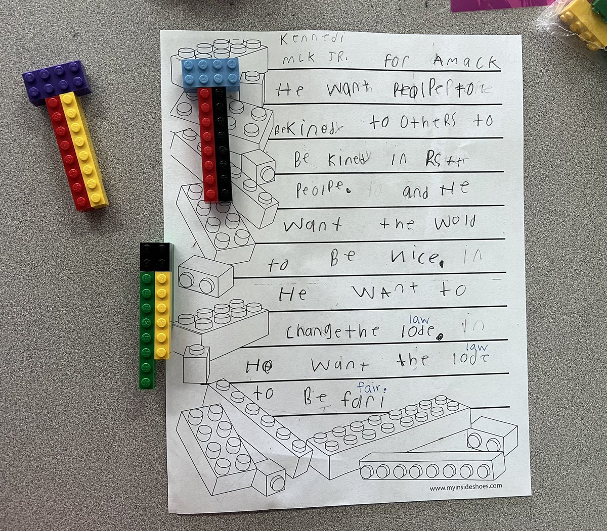 In <a href="/KerrieARose/">Kerrie Rose</a> 2nd grade class they participated in <a href="/MicrosoftEDU/">Microsoft Education</a> #MLKDay be doing this read aloud! She then took it a step further and had the kids build a LEGO model representing part of the book and wrote about it! <a href="/HillsboroughSch/">Hillsborough Schools</a> <a href="/WeAreHAEST/">HAEST</a> <a href="/TampaBaySTEM/">TampaBaySTEM</a>