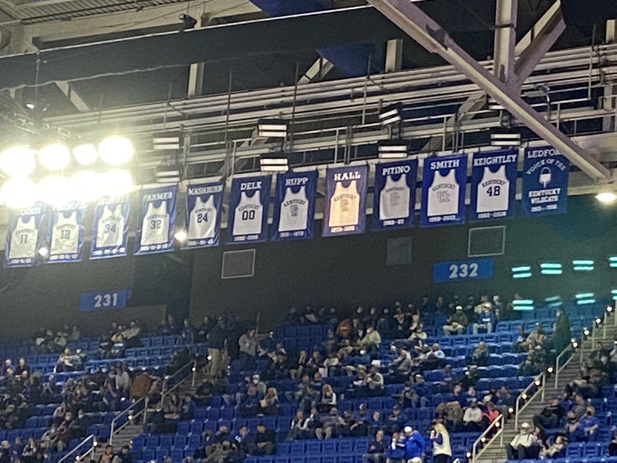 Joe B. Hall’s Jersey lit up at Rupp Arena for today’s game.