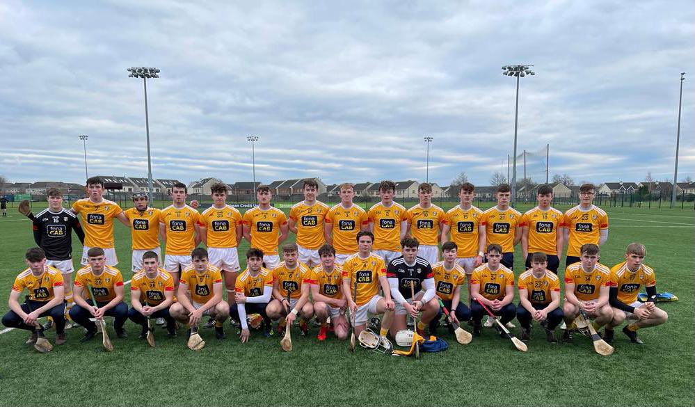 AontroimGAA's tweet photo. Well done to our U20 Hurlers in their Leinster Challange game today👏🏻

Antrim 1-26 0-22 Kildare

Daire McMullan 0-01
Daire Murphy 0-01
Aidan Scullion 0-04
Rian McMullan 0-01
Feargal McKiernan 0-05
Seamus McAuley 1-11 (1-8f) 
Seanie McIntosh 0-02
Tiernan Smyth 0-01 https://t.co/XfqOntbAR2