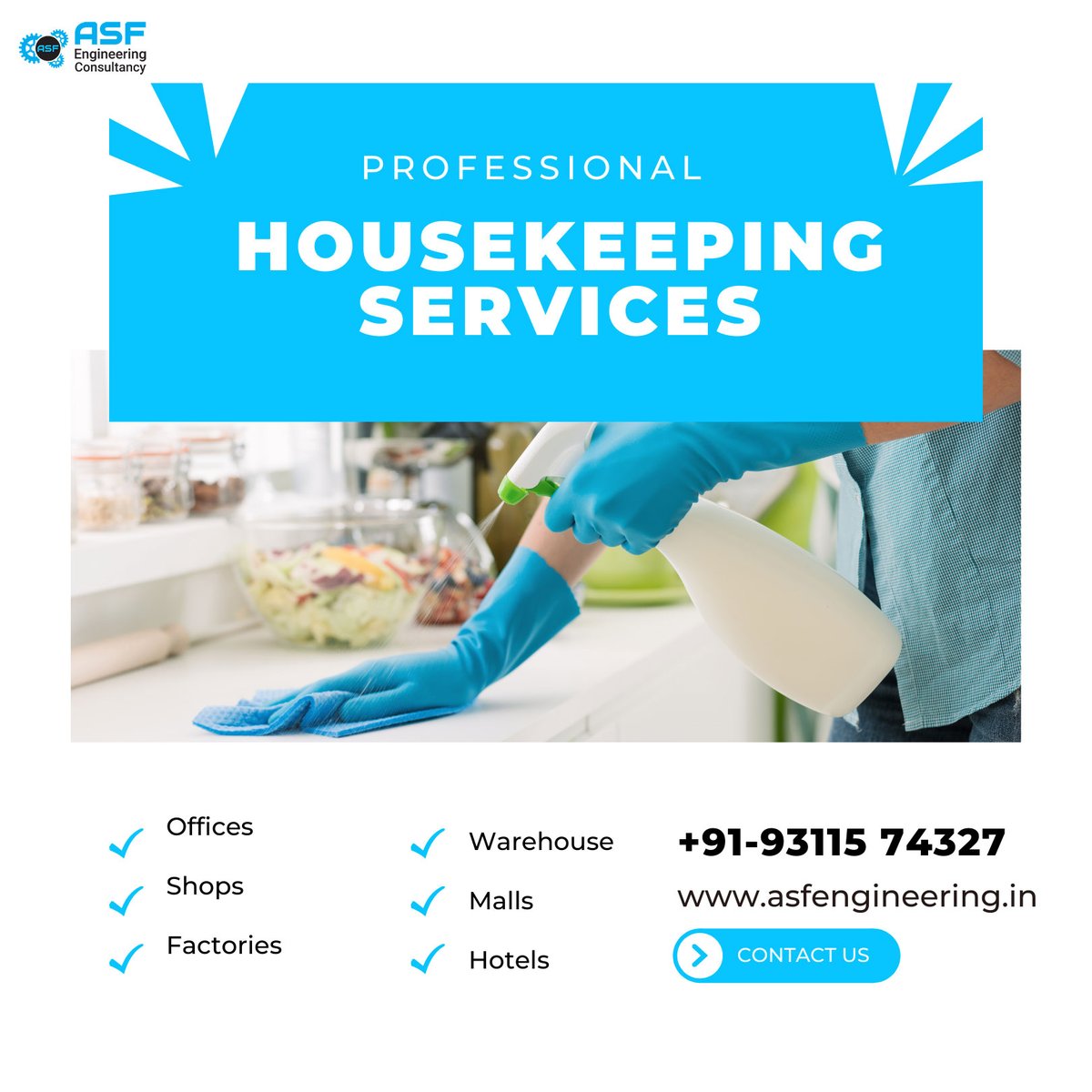 asfengineering's tweet photo. !! Are you looking for the best agency for housekeeping services of offices, shops, factories, warehouses, showrooms, malls, hotels, health care centers ?  visit ASF Engineering Consultancy or call us: 09311574327.
#HousekeepingservicesinGurgaon #HousekeepingservicesCompany https://t.co/Fp0ut39iyq