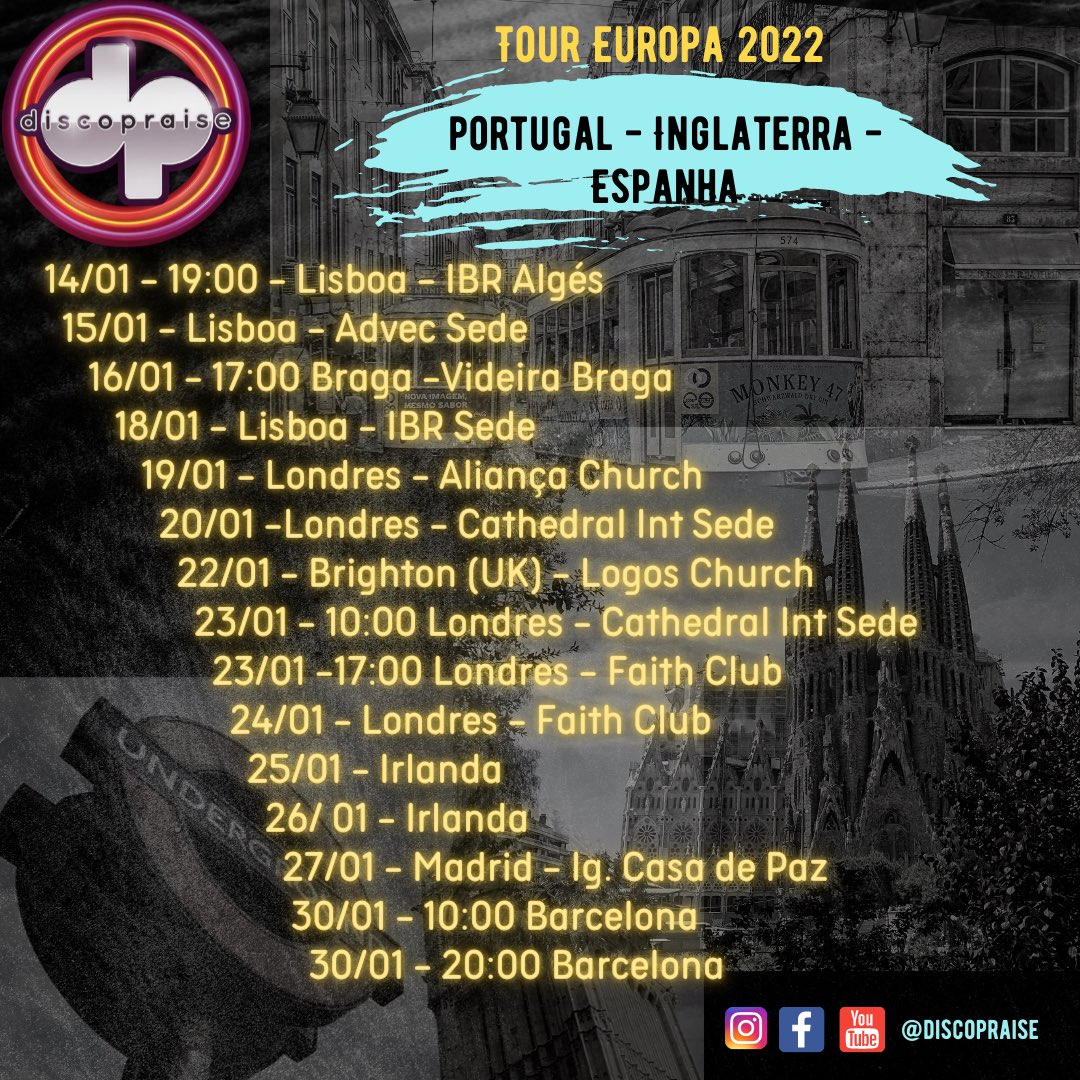 Estas são nossas próximas datas na turnê Europeia 2022. Vem com a gente!