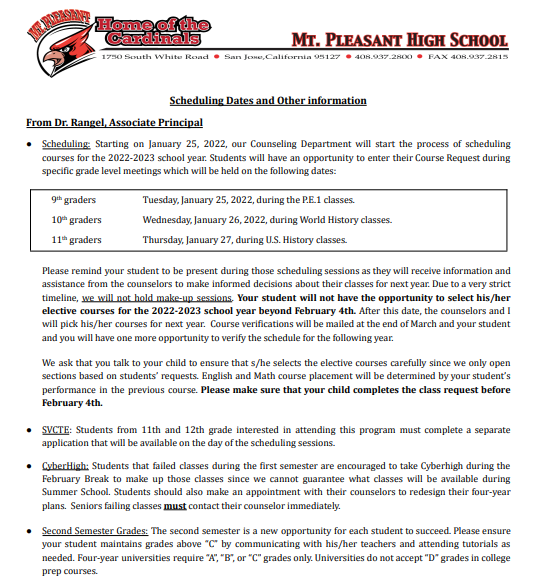 MtPleasantHigh's tweet photo. Scheduling information https://t.co/tVKASBhamz https://t.co/3woGeLhW29