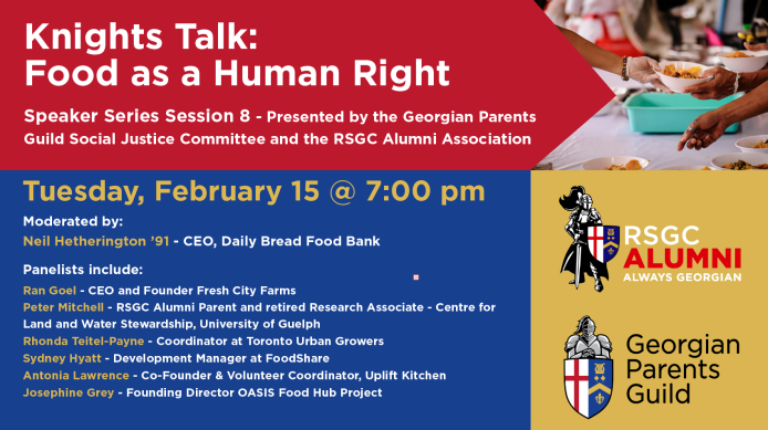 DailyBreadTO's tweet photo. ICYMI: #DailyBreadTO CEO @NCHetherington will be moderating a @RoyalSGC #KnightsTalk on #Food as a #HumanRight on Tues Feb 15 at 7pm. Panelists will discuss food insecurity, living wage, #mentalhealth &amp; access to resources. We hope you'll join us!  https://t.co/s9lL8bvBPL RT https://t.co/DY6mcl2iCh