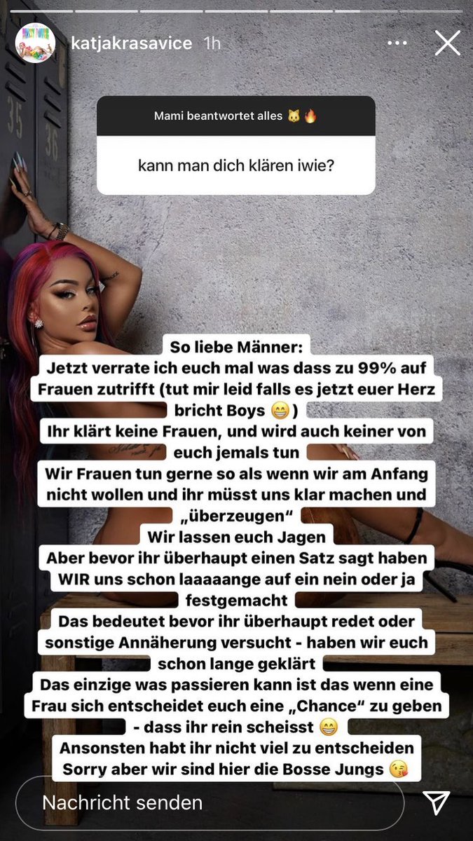 HelalGossip's tweet photo. Katja K an Männer: "Ihr klärt keine Frauen &amp; wird auch keiner von euch jemals tun" https://t.co/hQBpWidpsY