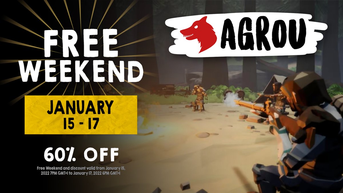 🚨 !!! FREE WEEKEND !!! 🚨
The opportunity to test Agrou, you and your friends, from today until Monday 7pm 📅

The game is 60% off (€1,59) until the end of the free weekend 💸
➡️ store.steampowered.com/app/1305420/Ag…