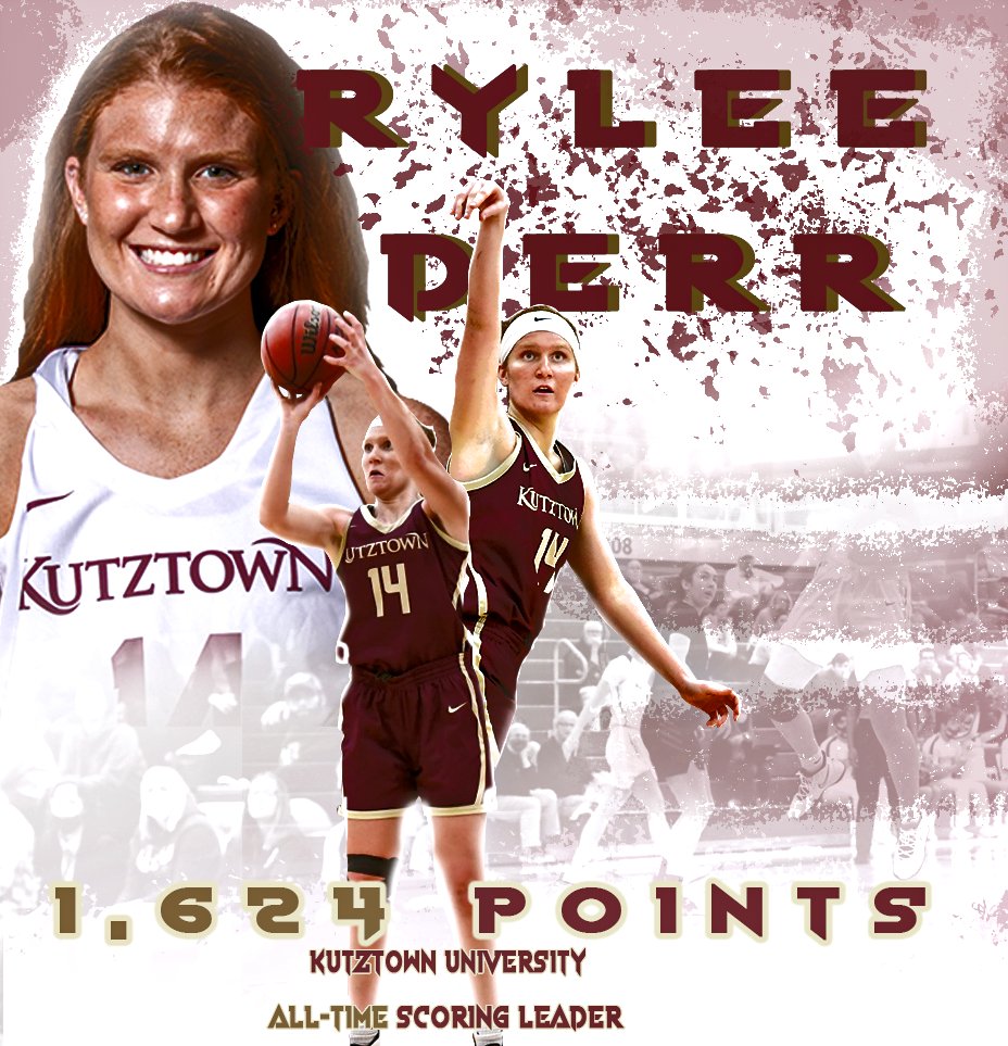 KUGoldenBears's tweet photo. .@KUBearsWBB has a new all-time scoring leader! With a 3-pointer at 4:45 of the 1st quarter Rylee Derr (@rylaayyy) scores her 1,624th (and 1,625th and 1,626th) career points!

Congrats, Rylee! @PSACsports @KutztownU #HereYouRoar https://t.co/VMUSTq1bp0