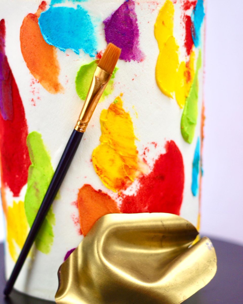 Abstract artist palette cake