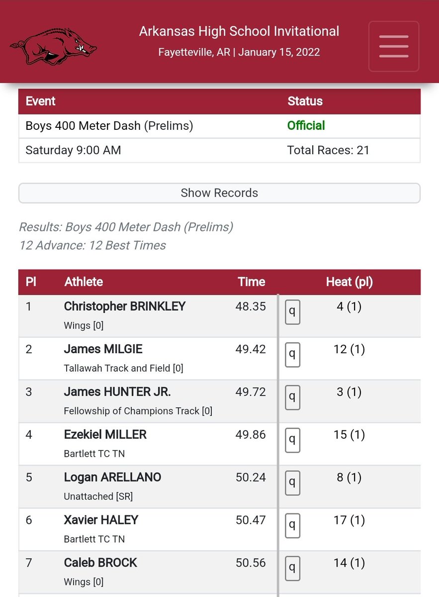 On the topic of relays... 

Bartlett had a sub-50 and 50point this morning not named McNair or Bernard