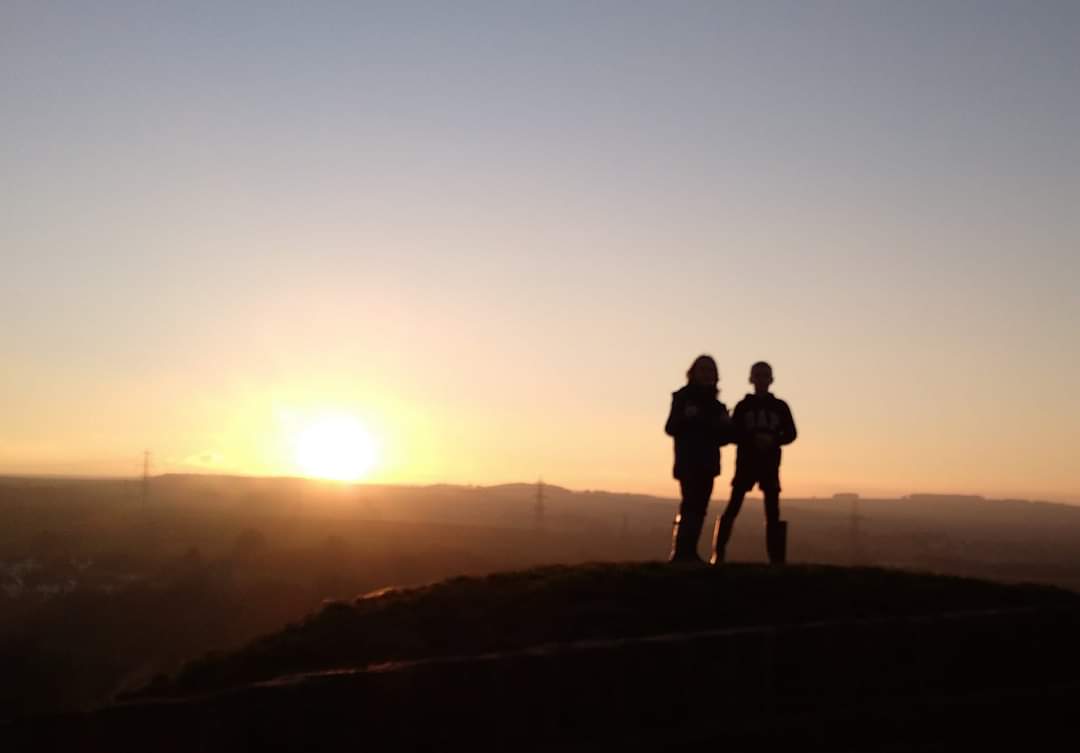 alimoody75's tweet photo. My boy and his friend at sunset. What a wonderful place we live. #Oxspring #Yorkshire #lovewhereyoulive https://t.co/1DaeEKTF4T