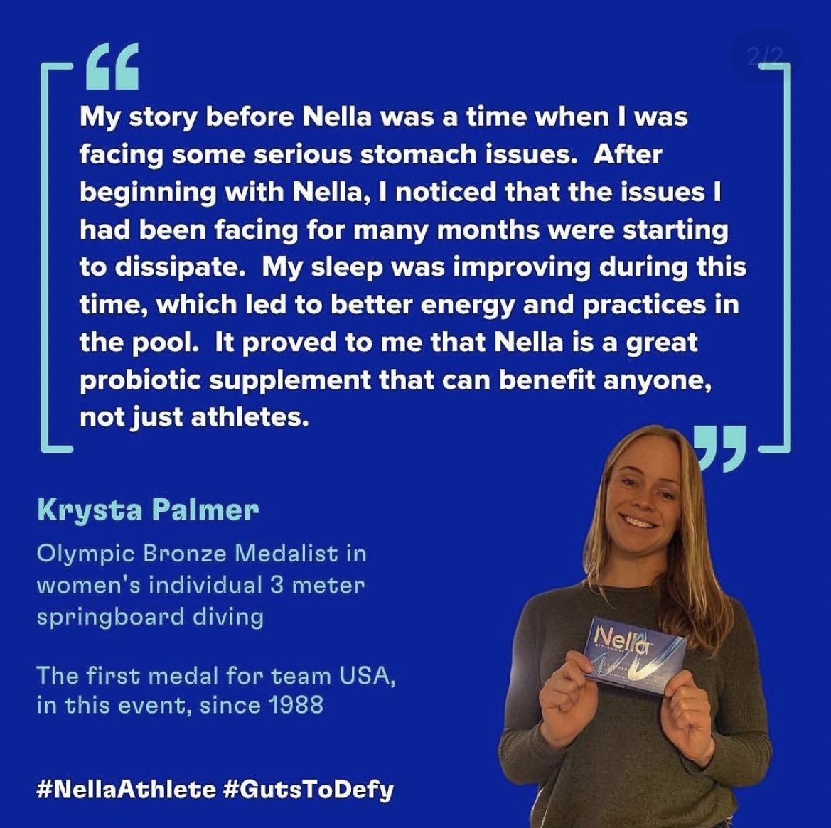 Thankful for the support of <a href="/FitBiomics/">FitBiomics</a> 🌟 

Nella is a great probiotic supplement that can benefit everyone, not just athletes. Going into Olympic year I found that I had improved sleep, a boost of energy, and better gut health. 

Use my discount code for 40% off! 🤩 KRYSTA