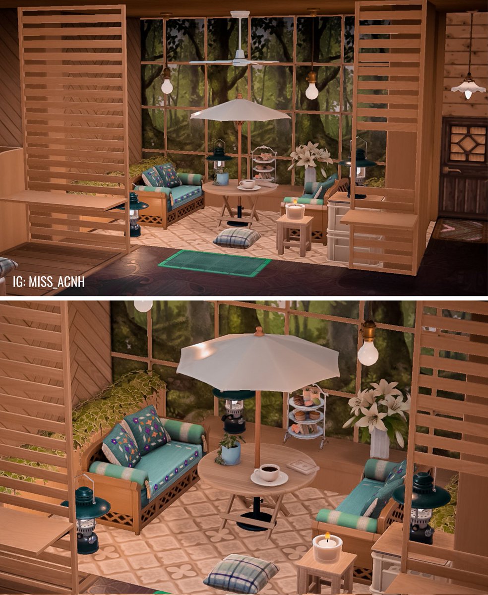 thezoibean's tweet photo. I built a porch / patio for Sylvana! 🐿 Tutorial on my channel: https://t.co/ZxjgpllpgZ 👈 #ACNH #ACNHDesigns #ACNHDesign #acnhinspo https://t.co/w8wHN7Mza5