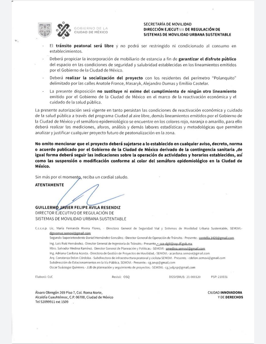 Alcalde <a href="/mauriciotabe/">Mauricio Tabe Echartea</a>, sobre su entrevista con <a href="/hzamarron/">Héctor Zamarrón 🚲</a> en <a href="/Milenio/">Milenio</a>, le comento que no hay ninguna ilegalidad en la peatonalización de #Polanquito. Está sustentando con oficios de <a href="/LaSEMOVI/">Secretaría de Movilidad CDMX</a> y se hizo en coordinación 
Para construir, no hay que de-construir lo avanzado