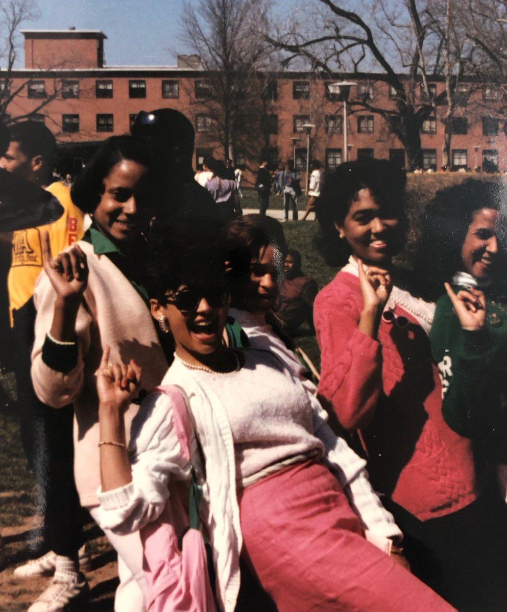 VP46Archive's tweet photo. My dear Alpha Kappa Alpha, where my journey of sisterhood began and where my passion for public service was elevated by like-minded women committed to serving a greater purpose. Today, we celebrate 114 years with our pinkies held high! https://t.co/nyDGsLLZQy