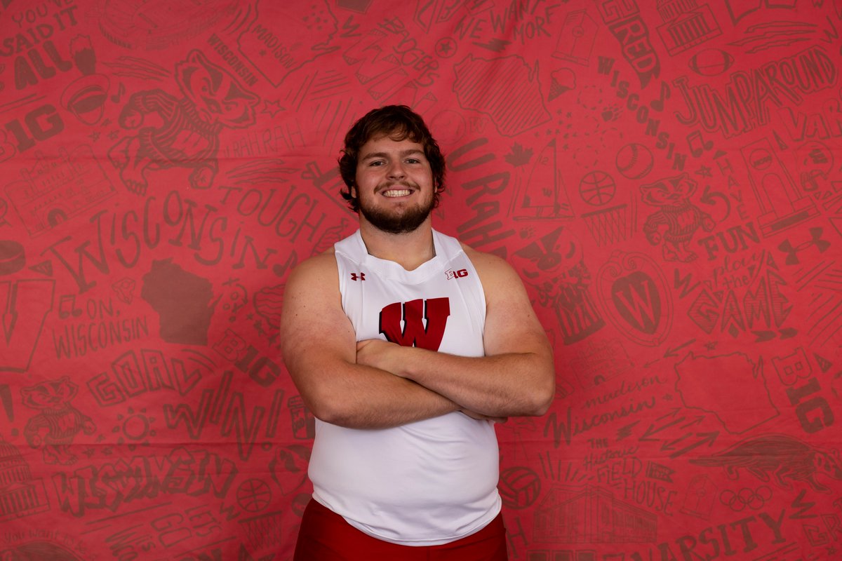 BadgerTrackXC's tweet photo. Sam Coil, a transfer from South Dakota State, made his Badger debut today! Coil won the weight throw with a toss of 66-10 1/2 ranking #5 at Wisconsin 🔥🔥 Let's Go Badgers!! https://t.co/0pdiftZ6RP