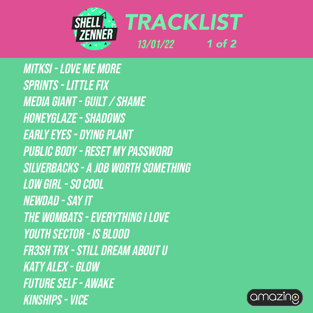 This weeks <a href="/amazingradio/">Amazing Radio</a> show featured new tunes from <a href="/mitskileaks/">mitski</a> <a href="/sprintsmusic/">SPRINTS</a> <a href="/MediaGiantMusic/">Media Giant</a> <a href="/honeyglaze/">honeyglaze</a> <a href="/EarlyEyesBand/">e____e</a> <a href="/publicbodyuk/">public body</a> <a href="/silverbacksFOUR/">silverbacks</a> <a href="/lowgirllowgirl/">Low Girl</a> <a href="/NewDad/">NewDad</a> <a href="/youthsectorband/">youthsector</a> <a href="/Fr3shTrx/">FR3SH TrX</a> <a href="/KatyAlexMusic/">KATY ALEX</a> <a href="/futureselfhouse/">Future Self 🪐</a> <a href="/wearekinships/">Kinships</a> 

amazingradio.com/shows/shellzen…