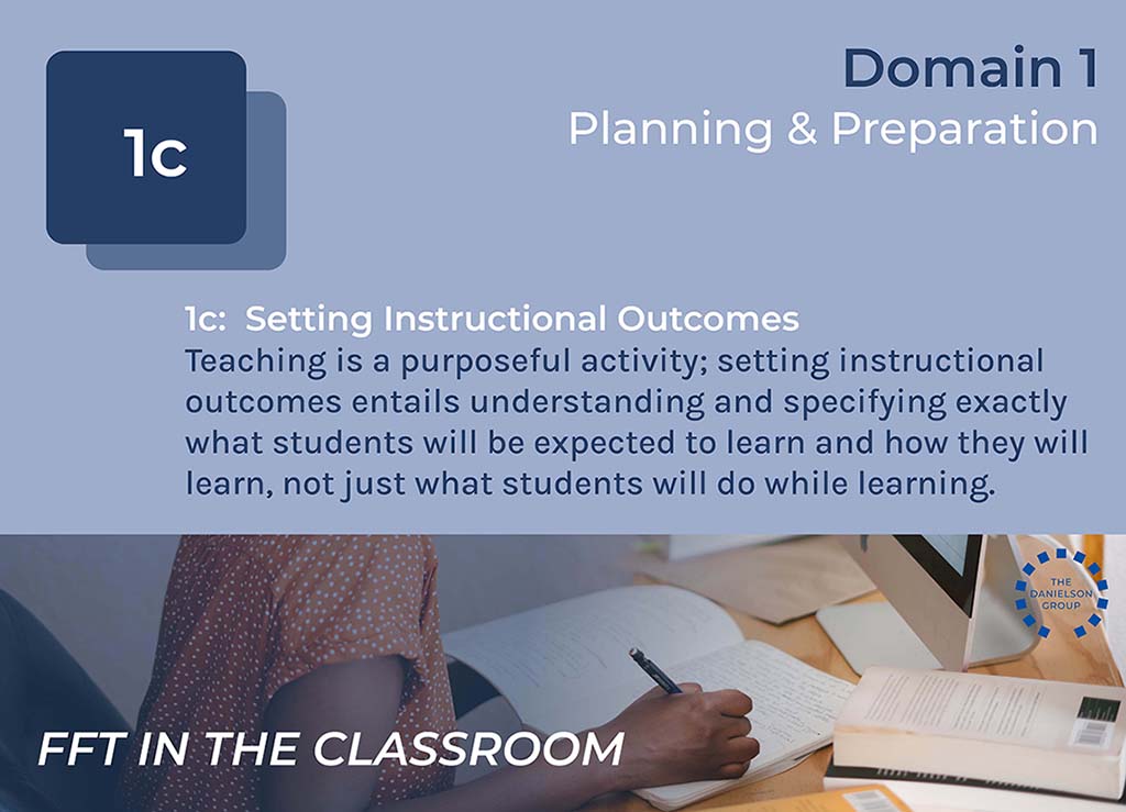 Teaching is a purposeful activity with desired learning as the goal. “1c” in the upcoming version of the FFT helps set thoughtful instructional outcomes. Stay tuned for the release of the updated FFT: bit.ly/3pb6gqs
#FrameworkForTeaching #PDwithDG #TheDanielsonGroup