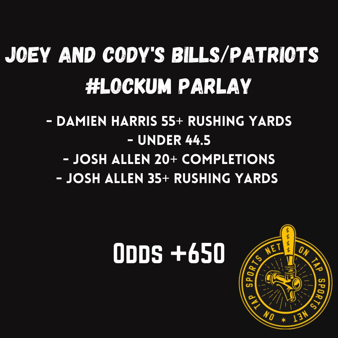 OnTapBets's tweet image. Sometimes you just need a win. Here’s what @CodyOnTap and @theriot326 have in tonight’s #LockUm parlay. Who is riding?

Odds on Draftkings.