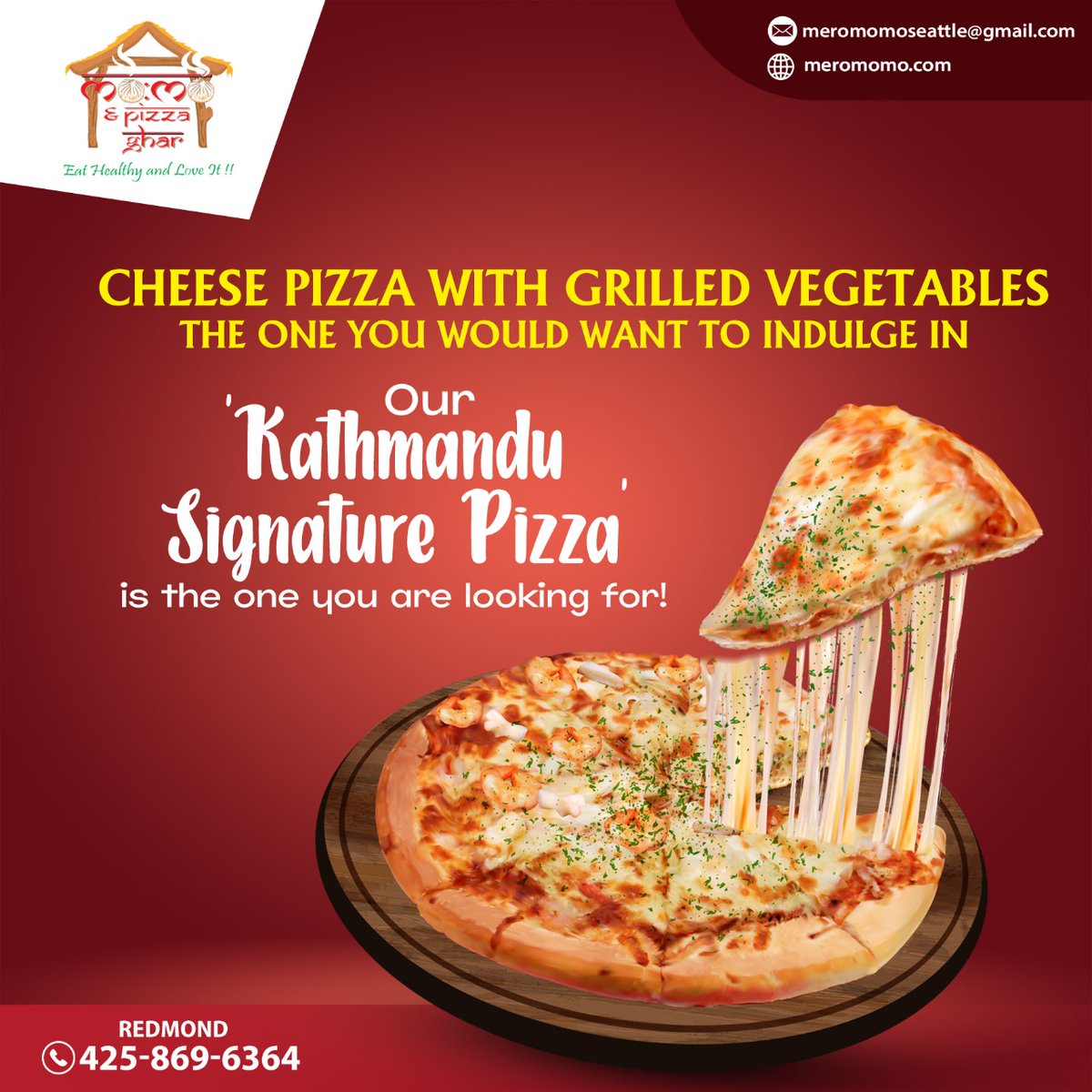 Cheese pizza with grilled vegetables the one you would want to indulge in. Our 'Kathmandu Signat