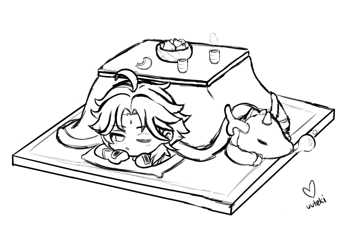 uuteki on Twitter "a sleepy xiao for the fan art contest ! (i started the venti shimeji but i