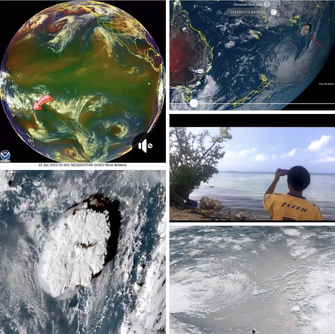 Hunga Tonga-Hunga Haʻapai underwater #volcano eruption. Early reports stating the most violent volcanic eruption ever captured on satellite. Ensuing sonic booms heard as far as New Zealand. Tsunami warnings. Thoughts &amp; prayers for the people of Tonga. 🇹🇴 
facebook.com/554142024/post…