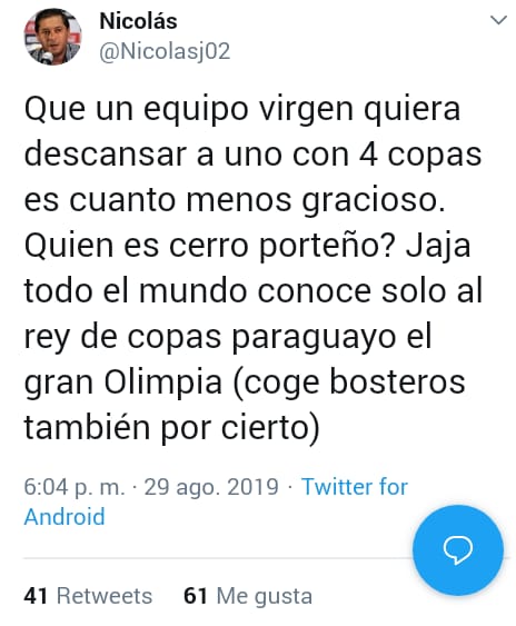 3libertadores79's tweet photo. INTENTARON AMAÑAR UN SORTEO DE 8VOS😂
_
Un dirigente de Cerro Porteño confesó hoy que fue suspendido por intentar amañar los sorteos de octavos de Libertadores en 2019.
_
En 2019 pasaron a cuartos y les tocó River Plate, como siempre se eliminaron: https://t.co/AHj8y7sjn0