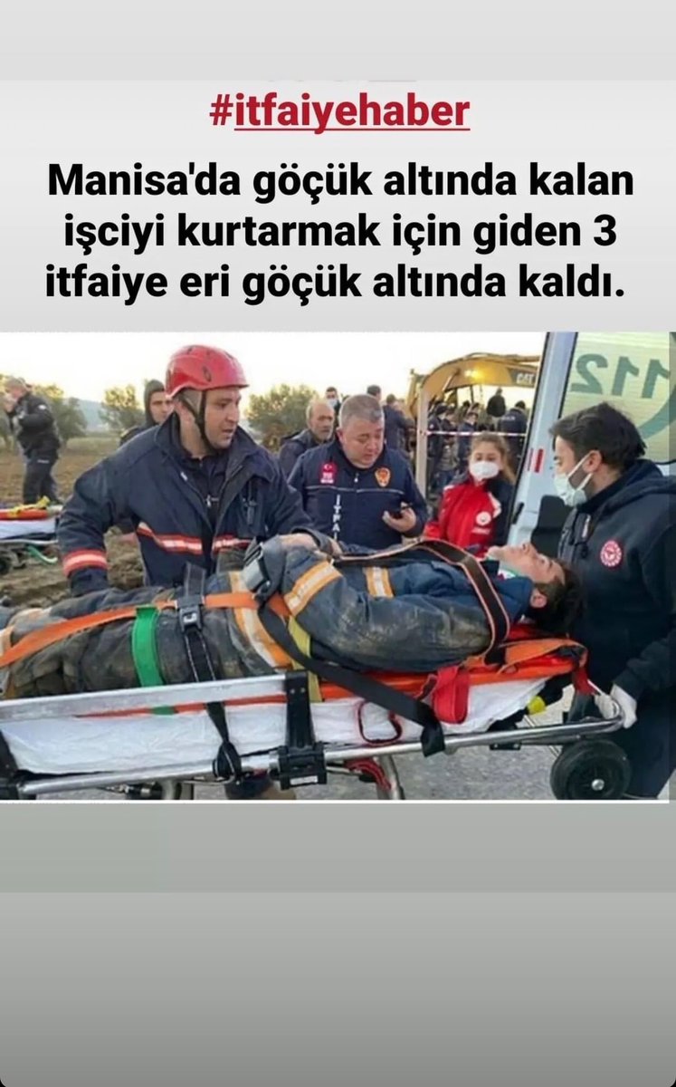 Manisa'da göçük altında kalan işçiyi kurtarmak için giden 3 itfaiye eri de göçük altında kaldı. İtfaiyeciler yaralı olarak çıkarıldı. Göçük altında kalan işçiyi kurtarma çalışmaları devam ediyor. Meslektaşlarımız ve vatandaşımıza geçmiş olsun dileklerimizi iletiyoruz. <a href="/manisabsb/">Manisa Büyükşehir Belediyesi</a>