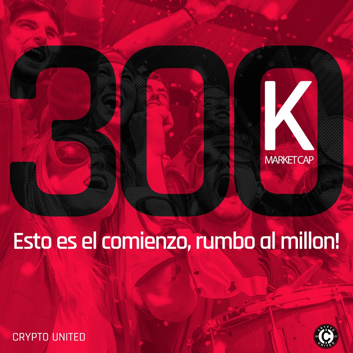 Menos de una semana y llegamos a 300k de MC y mas de 200 holders, vamos rumbo al millón!🚀

Seguimos creciendo, vienen muchas sorpresas, listados y noticias en camino! 💥

#CryptoUnited ⚽
$CRUT 🔥