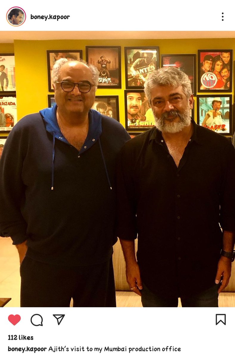 Madurai__AFC's tweet photo. #Valimai Producer @BoneyKapoor Latest Insta Post

" Ajith's Visit to My Mumbai Production House"

#AK61 | #AjithKumar | #Ak https://t.co/3ZQiNUlzfS