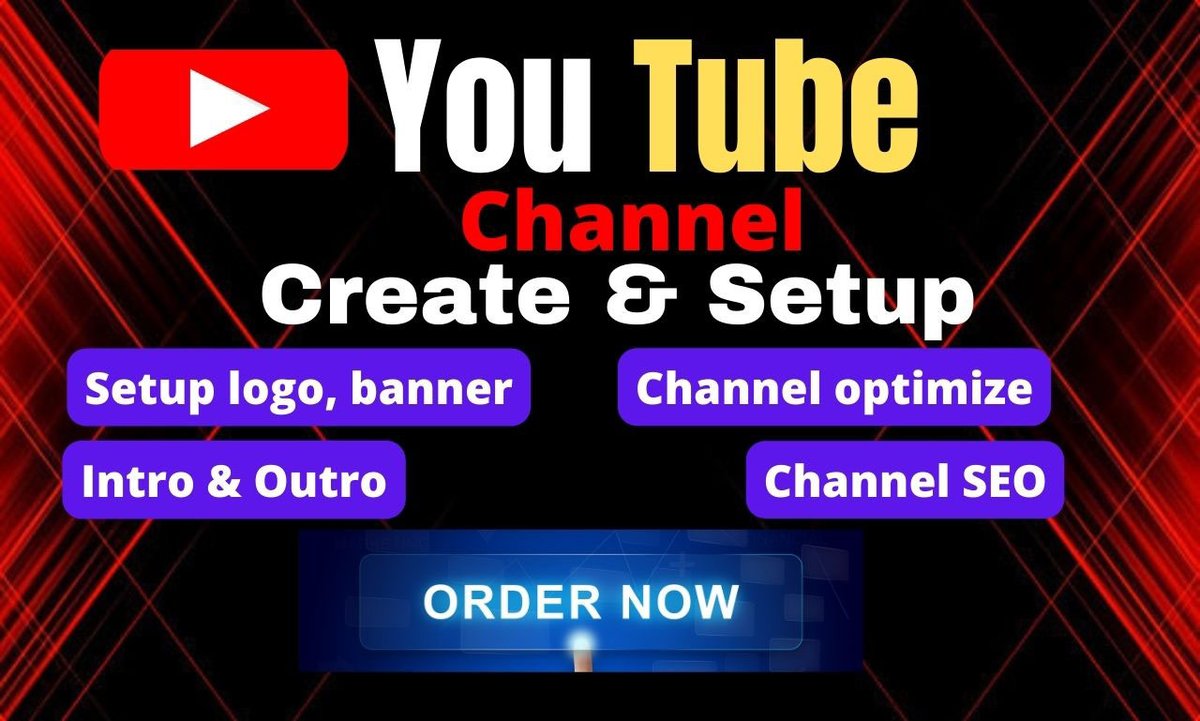I WILL create and setup your youtube channel with logo design  intro outer
#logodesign #channelcreate #youtubechannelcreate #youtubechannelseo #createandsetup