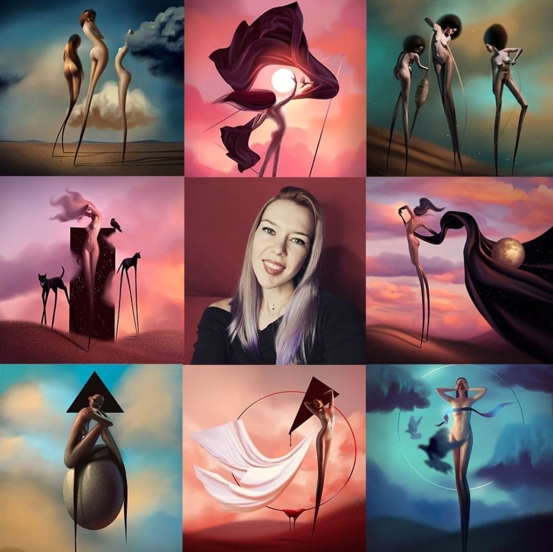 Hi #WomeninNFTs 🙋‍♀️
I'm a surrealist artist. I paint ethereal worlds inhabited by mysterious beings. Hope you enjoy my work. Feel free to share yours as well! 💜